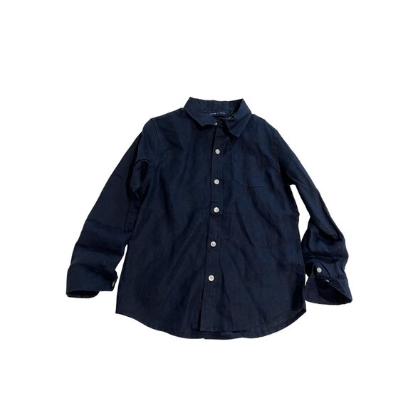 Janie & Jack The Linen Shirt in Connor Navy - Picture 1 of 3